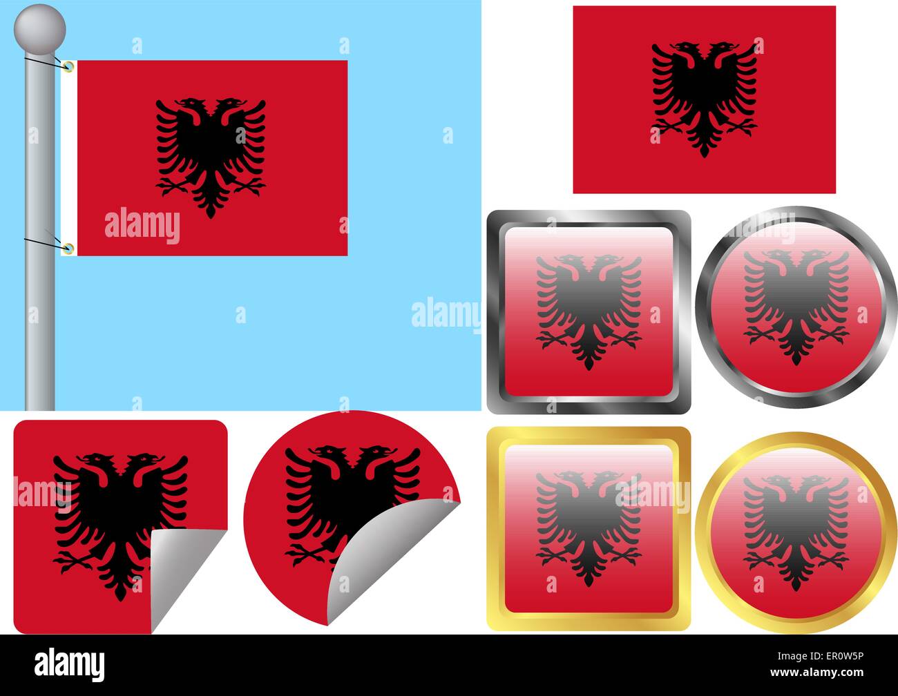 Flag impostato Albania Illustrazione Vettoriale