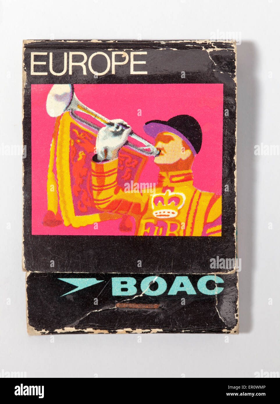 Vintage vecchia pubblicità Matchbook BOAC Europa Foto Stock
