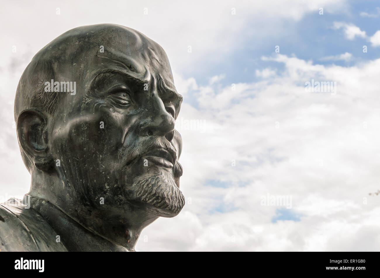 In prossimità di uno degli ultimi in Europa occidentale monumento a Vladimir Lenin a Cavriago, Italia. Foto Stock