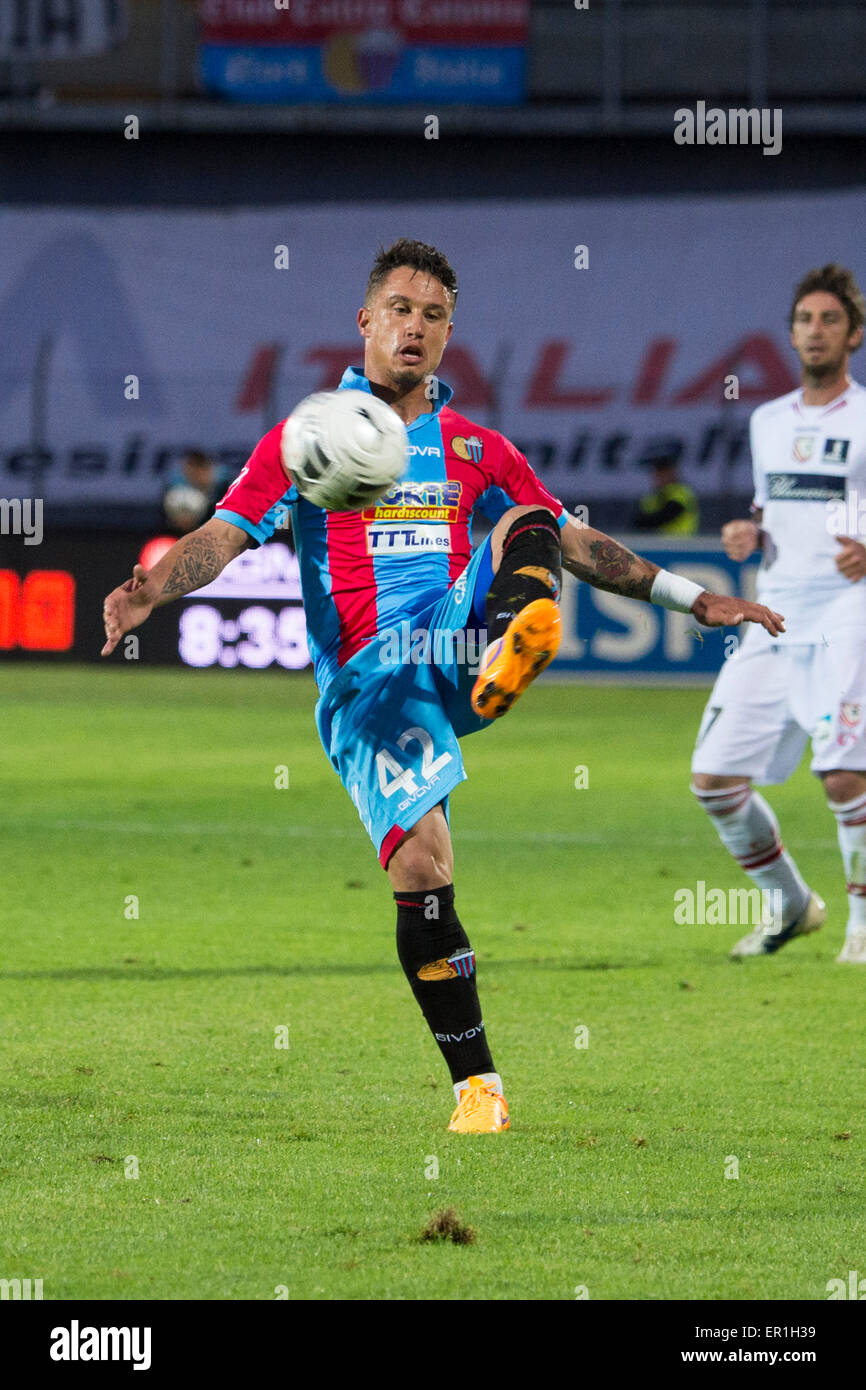 Carpi, Italia. 22 Maggio, 2015. Manuel Coppola (Catania) Calcio/Calcetto : Italiano 'Serie B' match tra Carpi FC 0-0 Catania allo Stadio Sandro Cabassi di Carpi, Italia . © Maurizio Borsari/AFLO/Alamy Live News Foto Stock
