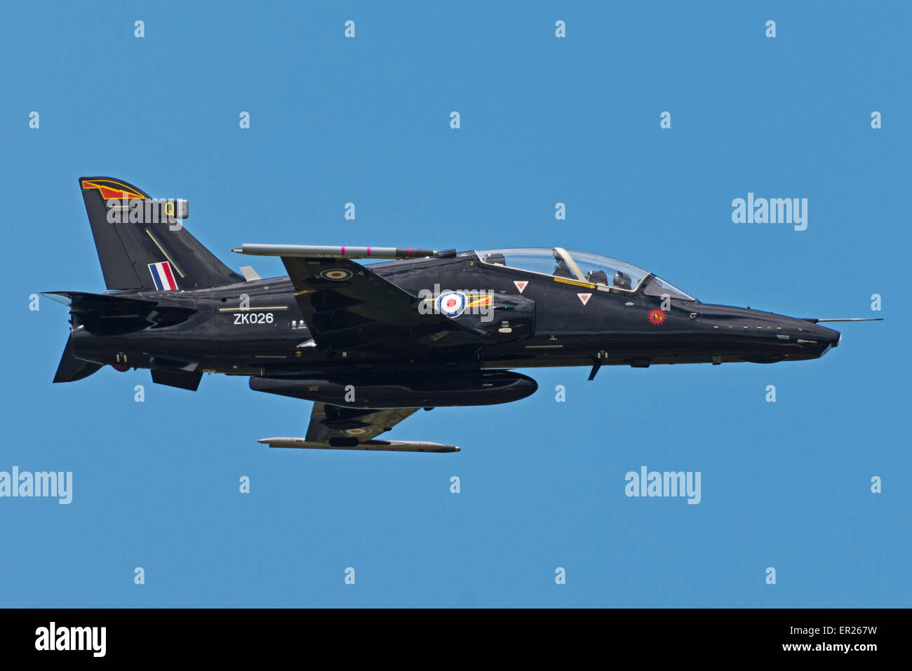 ZK028 T2 getto rapido Raf Valley Anglesey North Wales UK formazione di volo Foto Stock