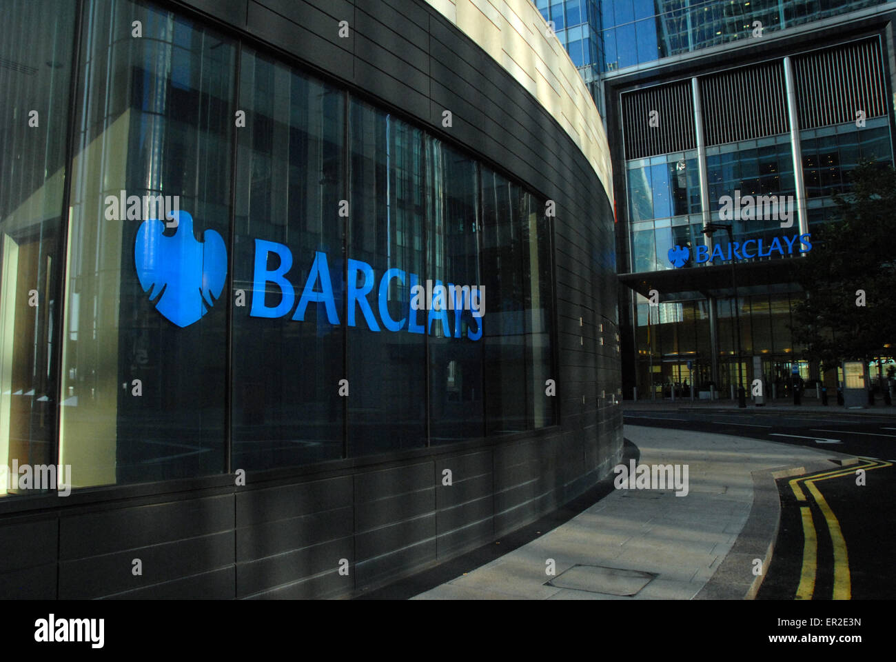 Londra, UK, 09/08/2014, Barclays Bank Building Canary Wharf. Foto Stock