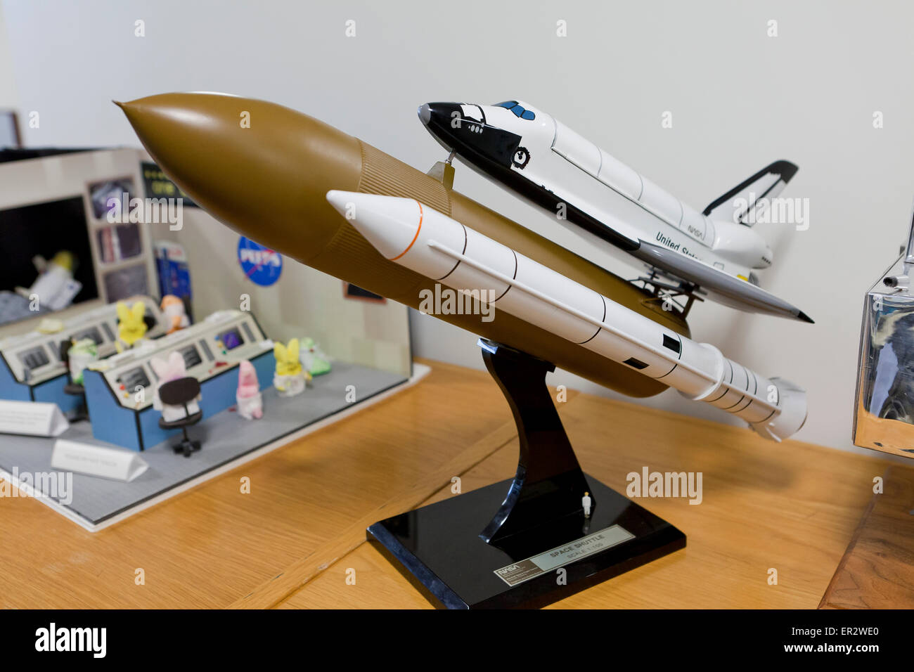 Space Shuttle modello in scala su tavola - USA Foto Stock