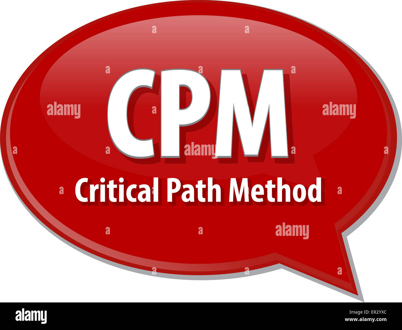 Parola fumetto illustrazione di business acronimo termine CPM percorso critico metodo Foto Stock