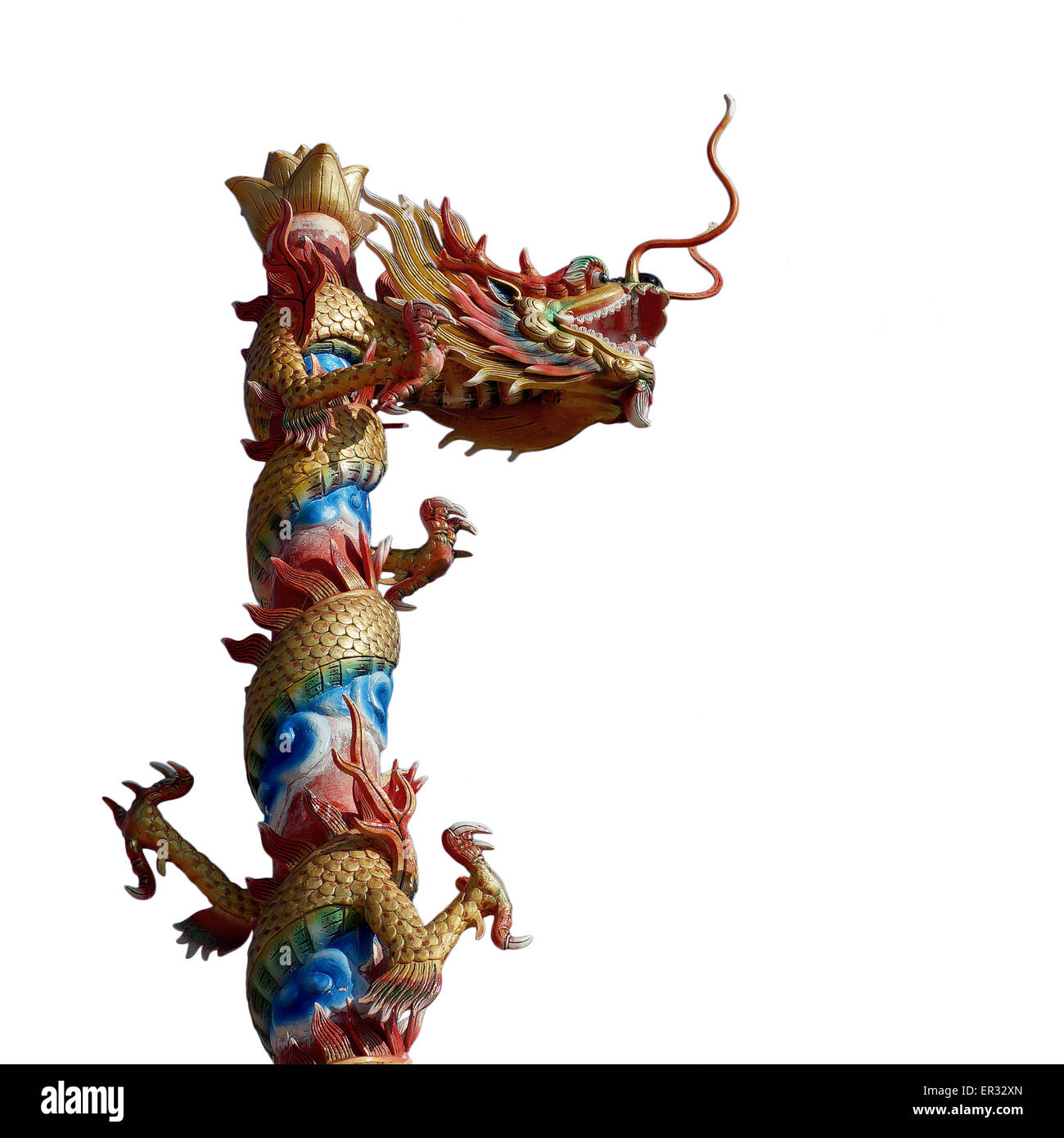 Drago Cinese isolati su sfondo bianco Foto Stock