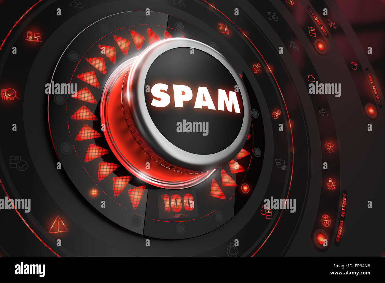 Controller di spam su console nera. Foto Stock