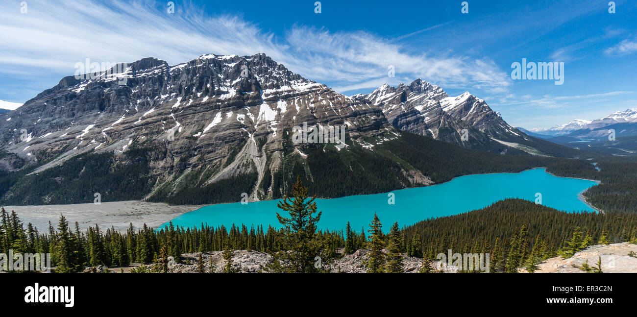 Peyto Lake, il Parco Nazionale di Banff, Alberta, Canada Foto Stock