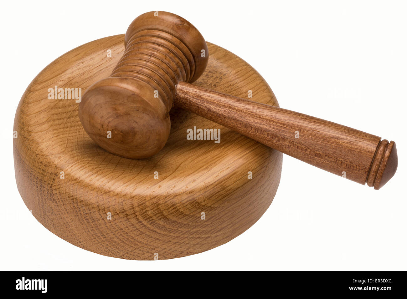 Martello - un piccolo mazzuolo cerimoniale che un banditore, un giudice, o il presidente di una riunione. Foto Stock