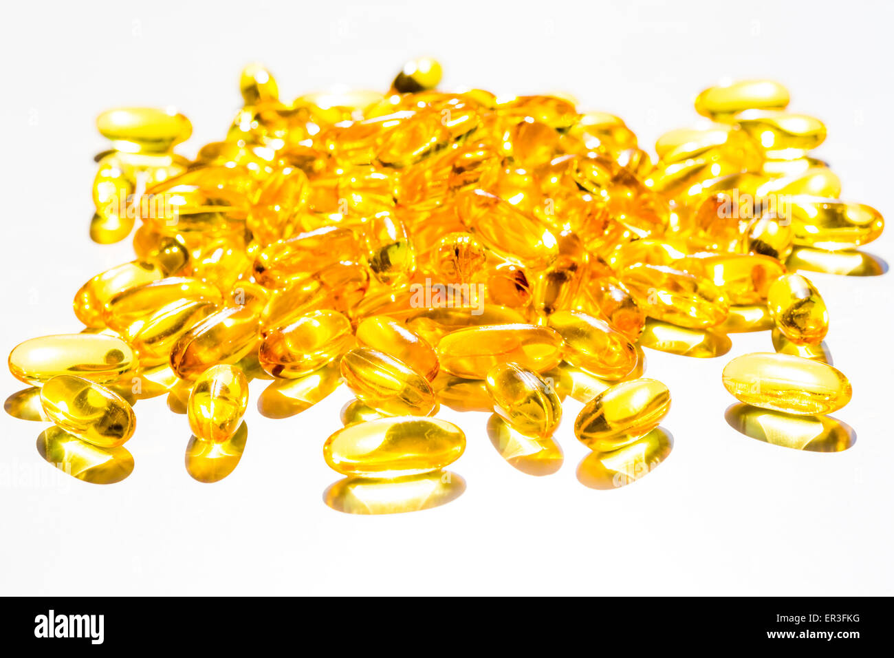 I supplementi nutrizionali, liquido integratori alimentari in capsule. Foto Stock