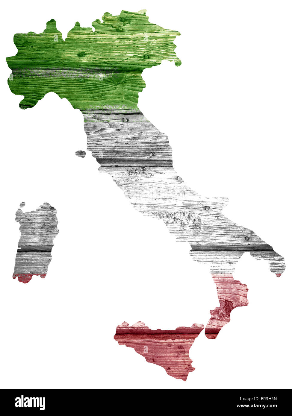 Italiano in legno, ruvido e deteriorata dal tempo. Foto Stock