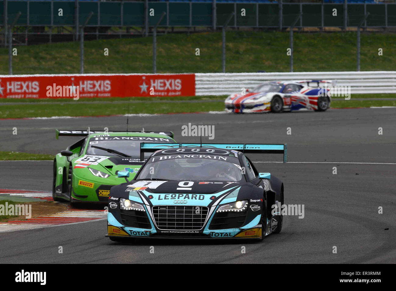 Circuito di Silverstone Northants, Regno Unito. Xxiv Maggio, 2015. Il Blancpaine endurance racing tour, round 2. #1 BELGA AUDI TEAM CLUB WRT (BEL) Audi R8 LMS ULTRA Jean Karl Vernay (FRA) Robin Frijns (NDL) Laurens Vanthoor (BEL) © Azione Sport Plus/Alamy Live News Foto Stock