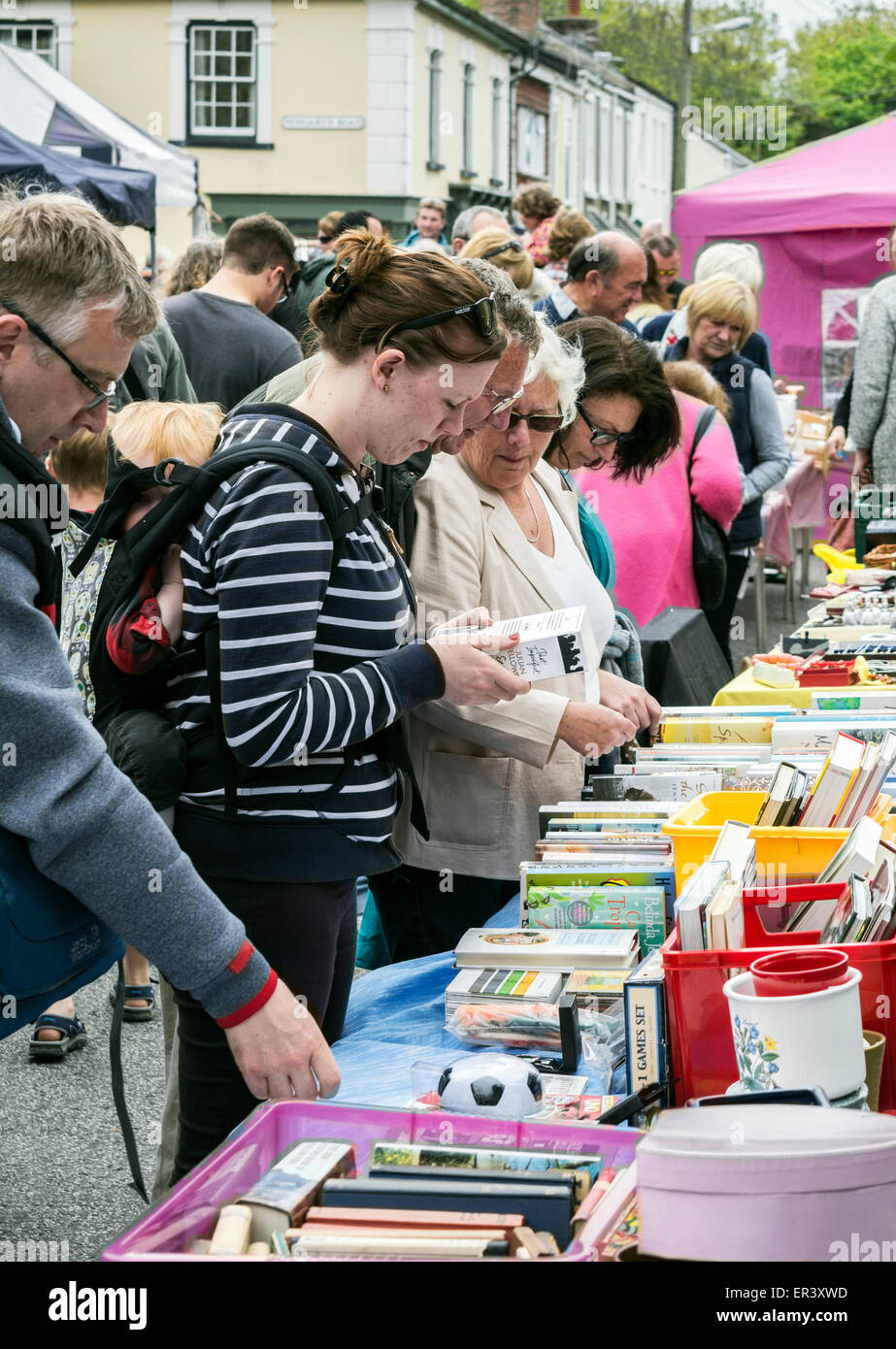 Una strada del mercato di Sant Agnese, Cornwall, Regno Unito Foto Stock