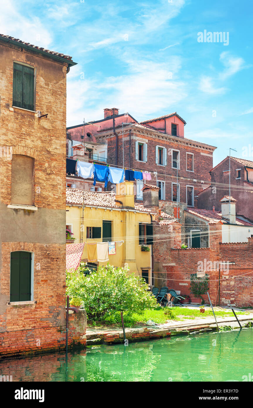 Case antiche di Venezia, Italia. Foto Stock