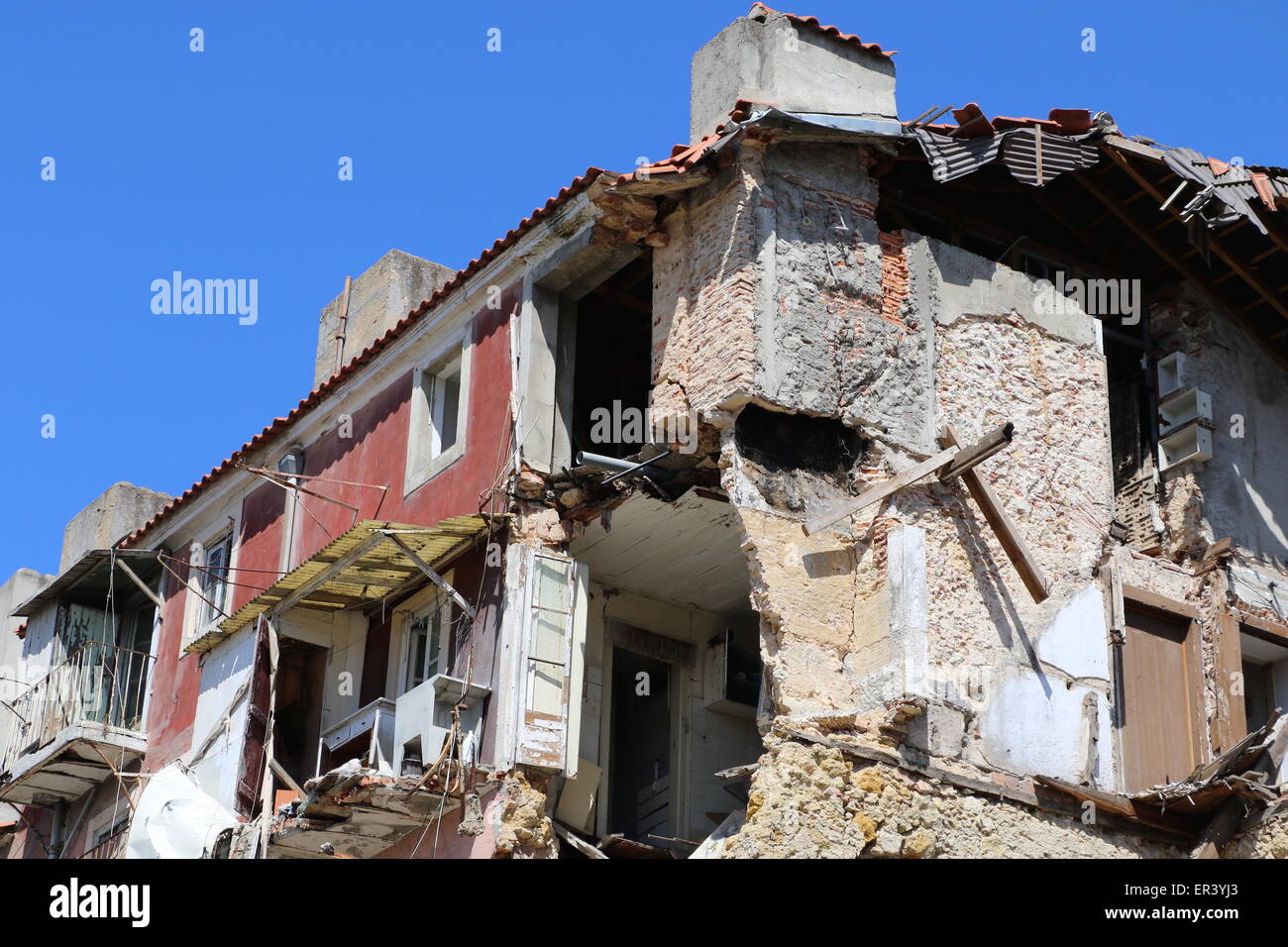 Resti di un edificio a Lisbona Foto Stock