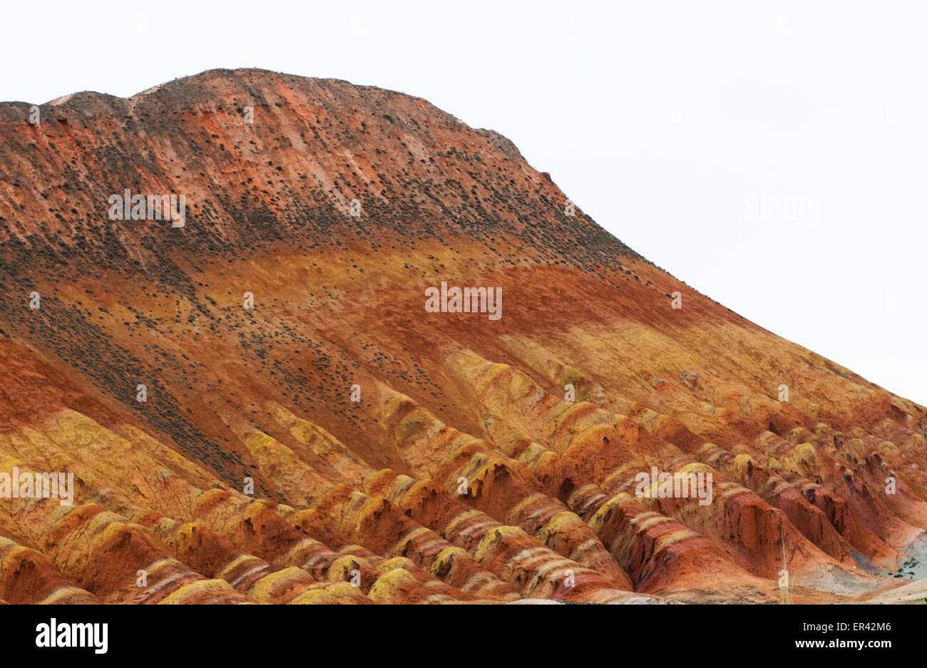 Il bellissimo arcobaleno montagne al Danxia Zhangye rilievi parco geologico nel Gansu. Foto Stock