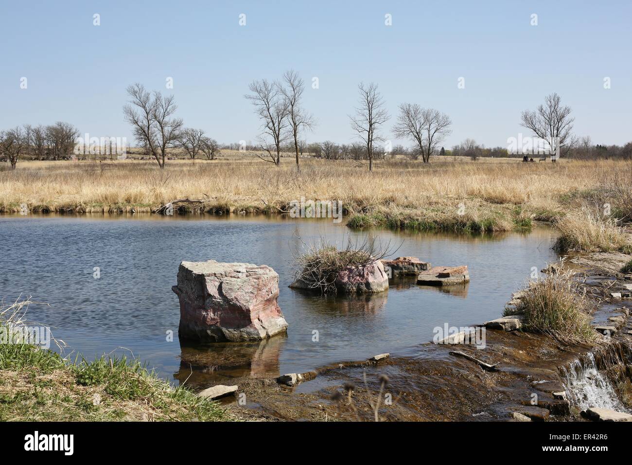 Un fiume in Pipestone National Monument in Pipestone, Minnesota. Foto Stock