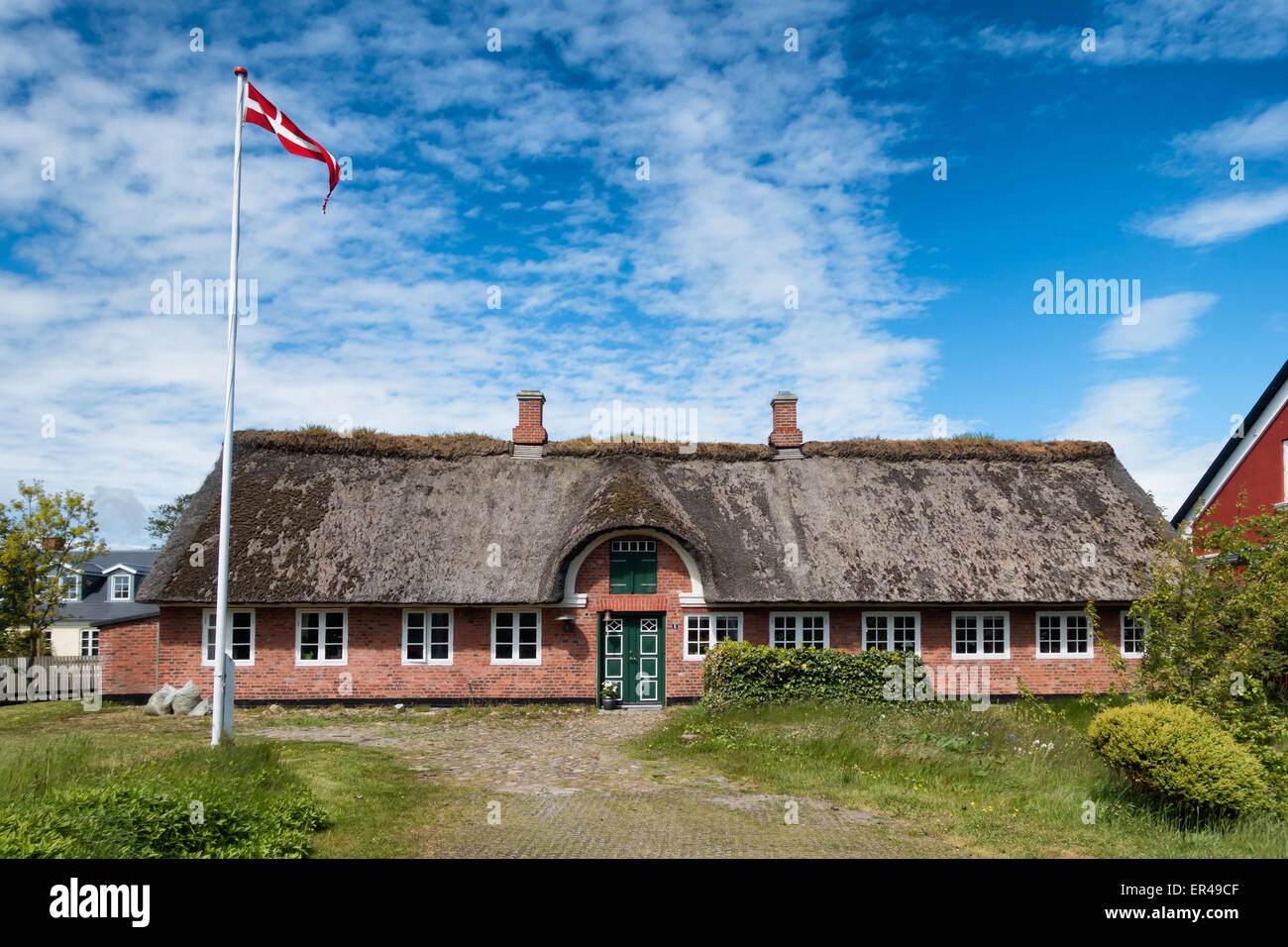 Casa Tradizionale Nordby su Fano in Danimarca Foto Stock