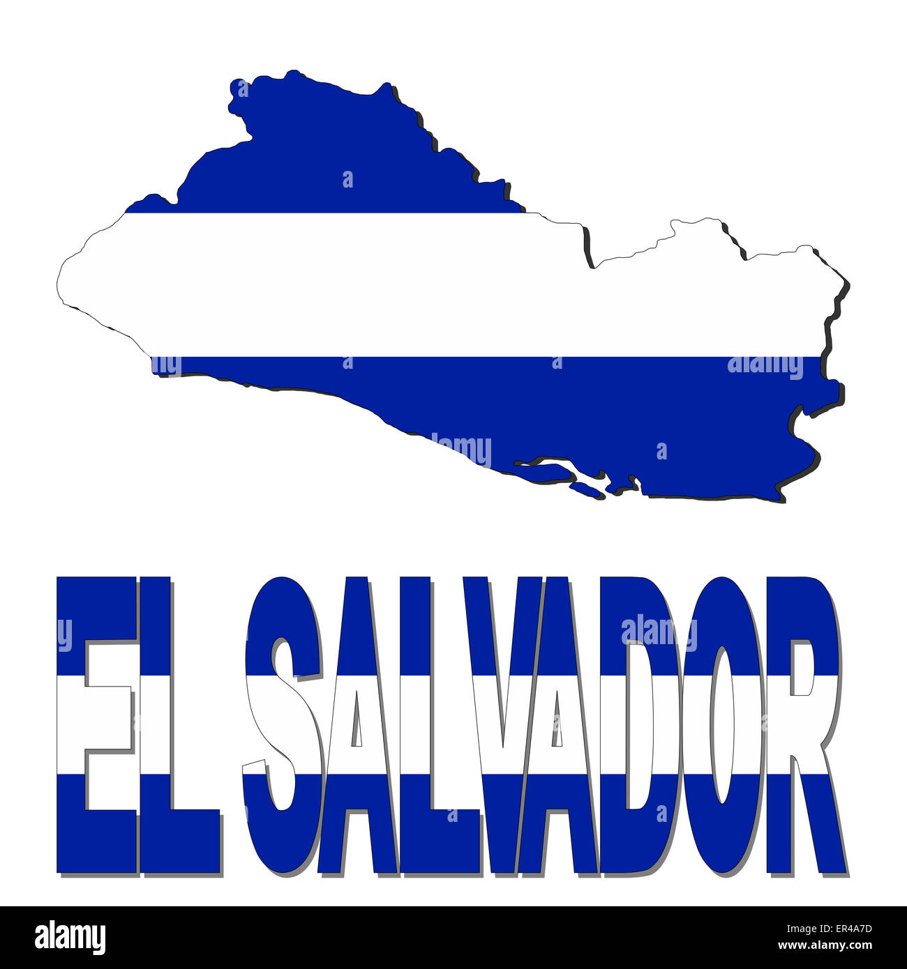 El Salvador mappa bandiera e illustrazione di testo Foto Stock