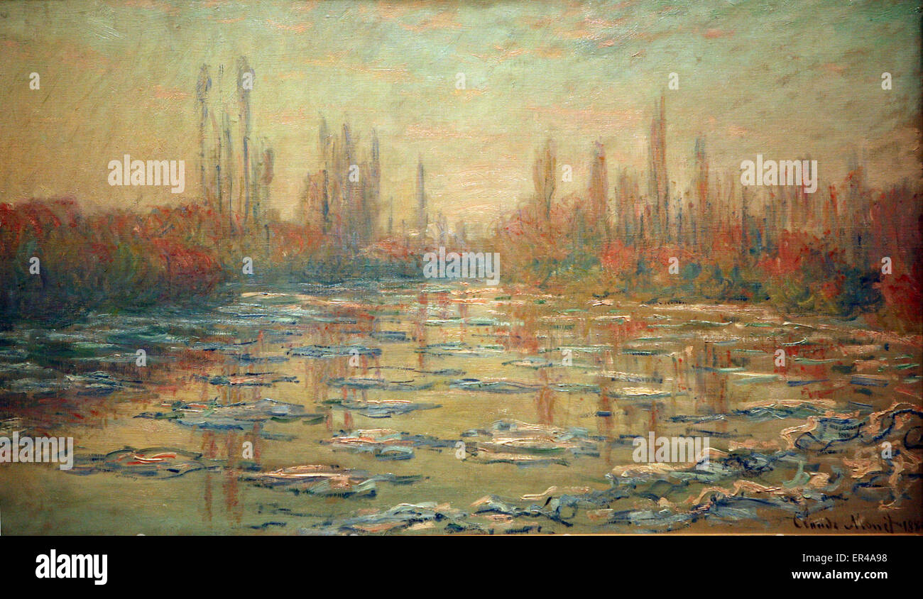 Claude Monet lo scongelamento del Fiume Senna. o Glaçon rompendo disfatta Sur La Seine ou Les Glaçons Foto Stock