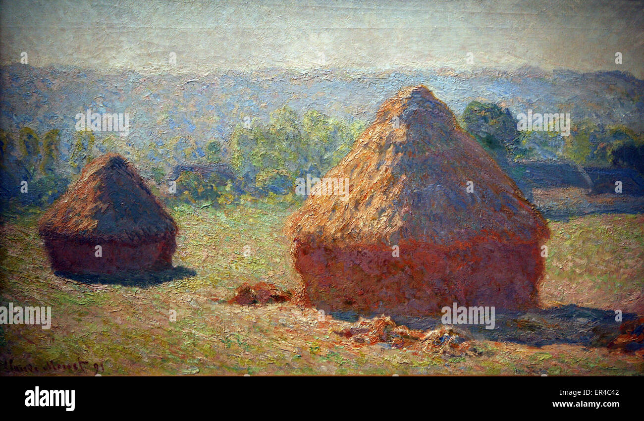 Claude Monet Haystacks nella domenica mattina effetto. 1891 Foto Stock