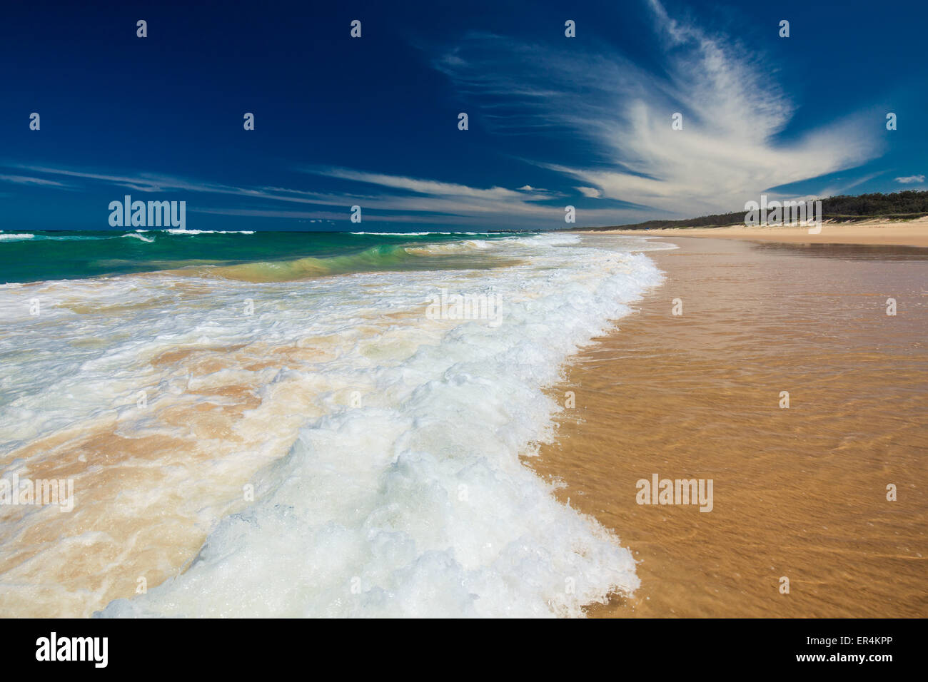 Sunshine Coast Beach a nord di Caloundra in Australia Foto Stock