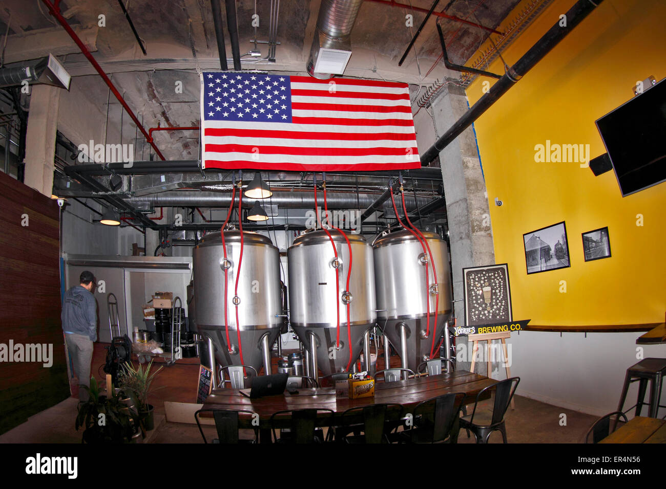 All'interno del Yonkers Brewing Company bar e ristorante Yonkers New York Foto Stock