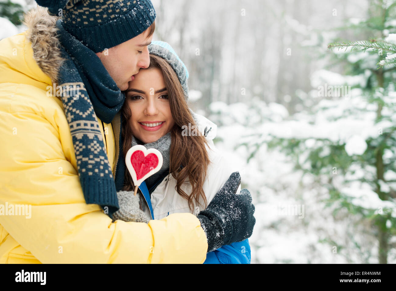 Ritratto di giovane coppia in amore. Debica, Polonia Foto Stock