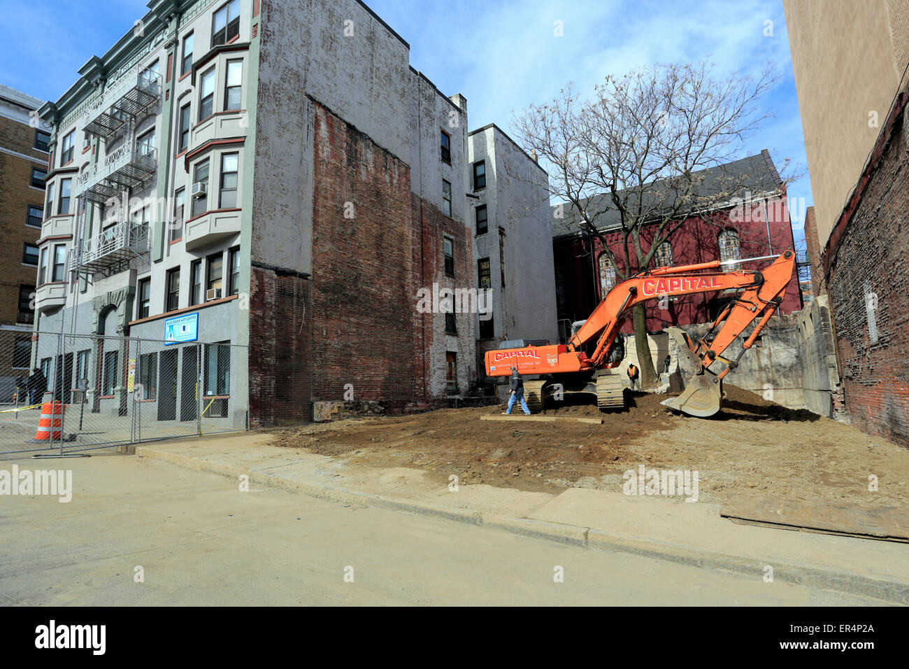 Lavoro di demolizione Yonkers New York Foto Stock