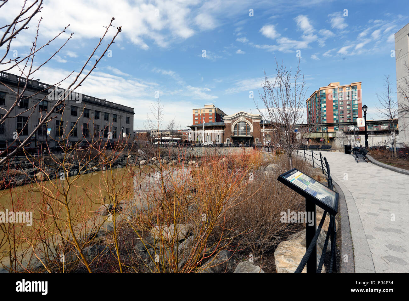 Van der Donck Park / Larkin Plaza Yonkers New York Foto Stock