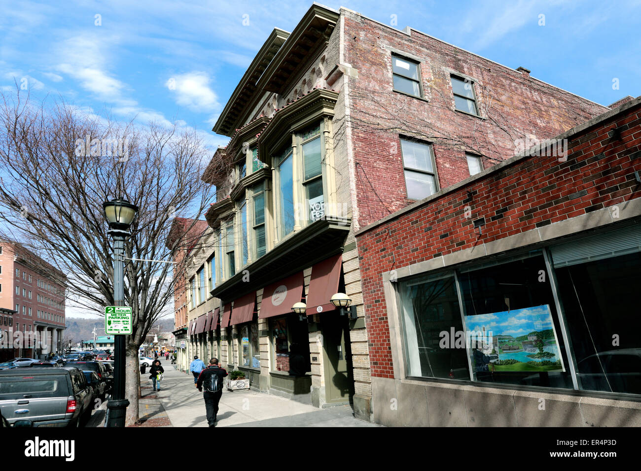 Main St. waterfront district Yonkers New York Foto Stock