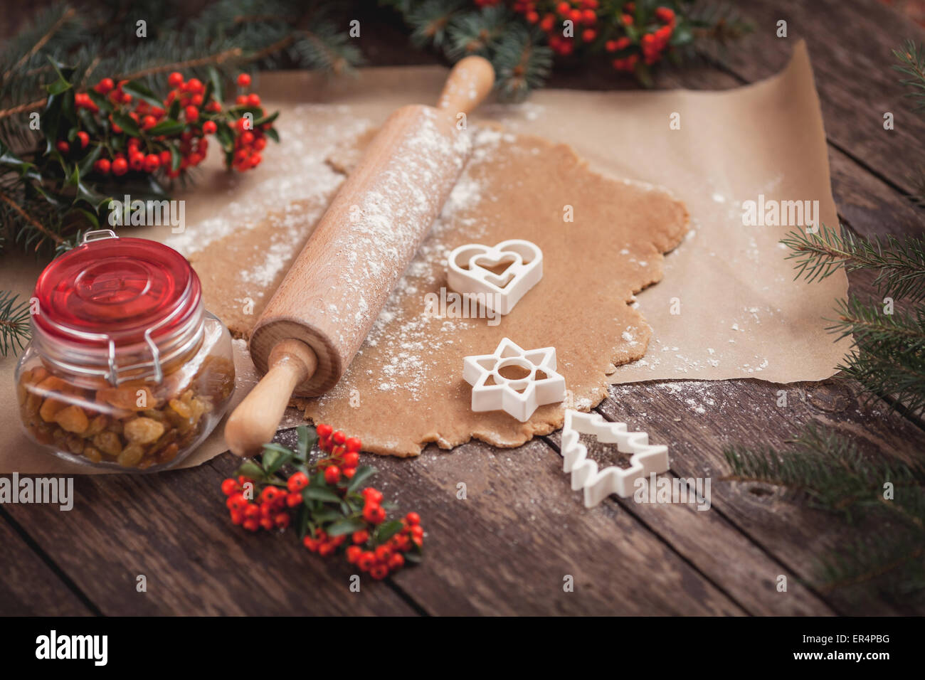 Natale preparazione di cibo dolce. Debica, Polonia Foto Stock