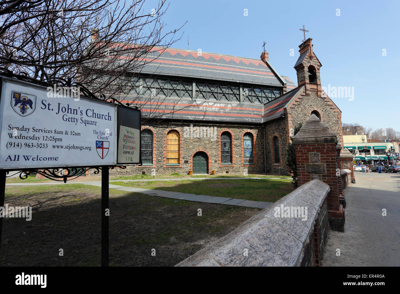 Chiesa di San Giovanni Evangelista Getty Square Yonkers New York Foto Stock