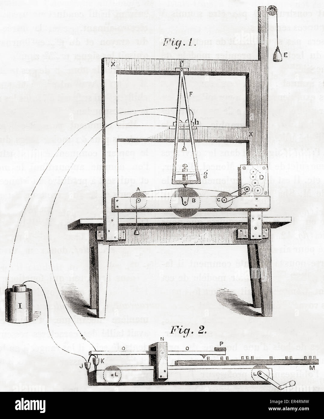 Primo telegrafo elettrico inventato da Samuel Morse nel 1837. Foto Stock