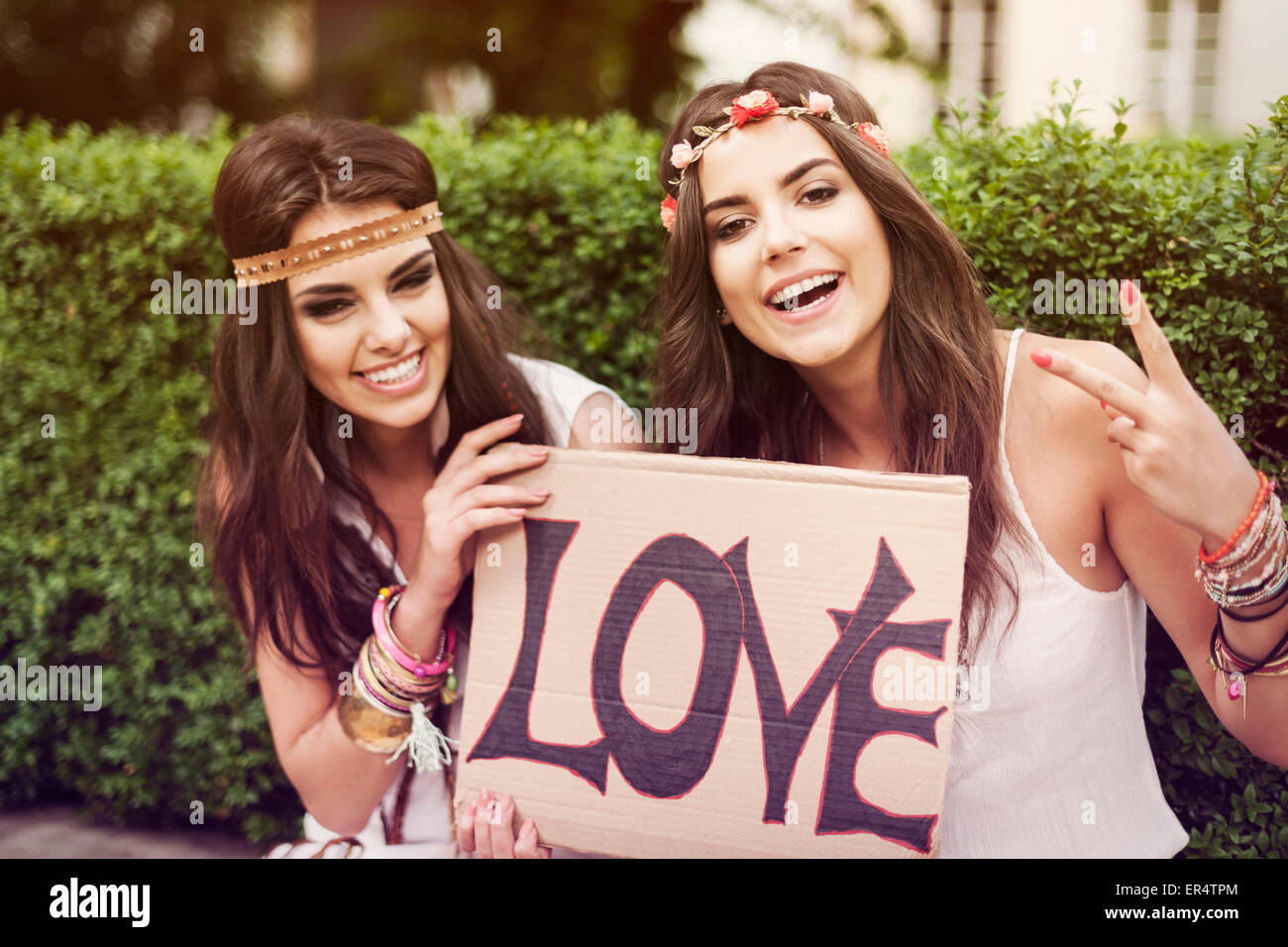 Ritratto di belle ragazze boho. Debica, Polonia Foto Stock