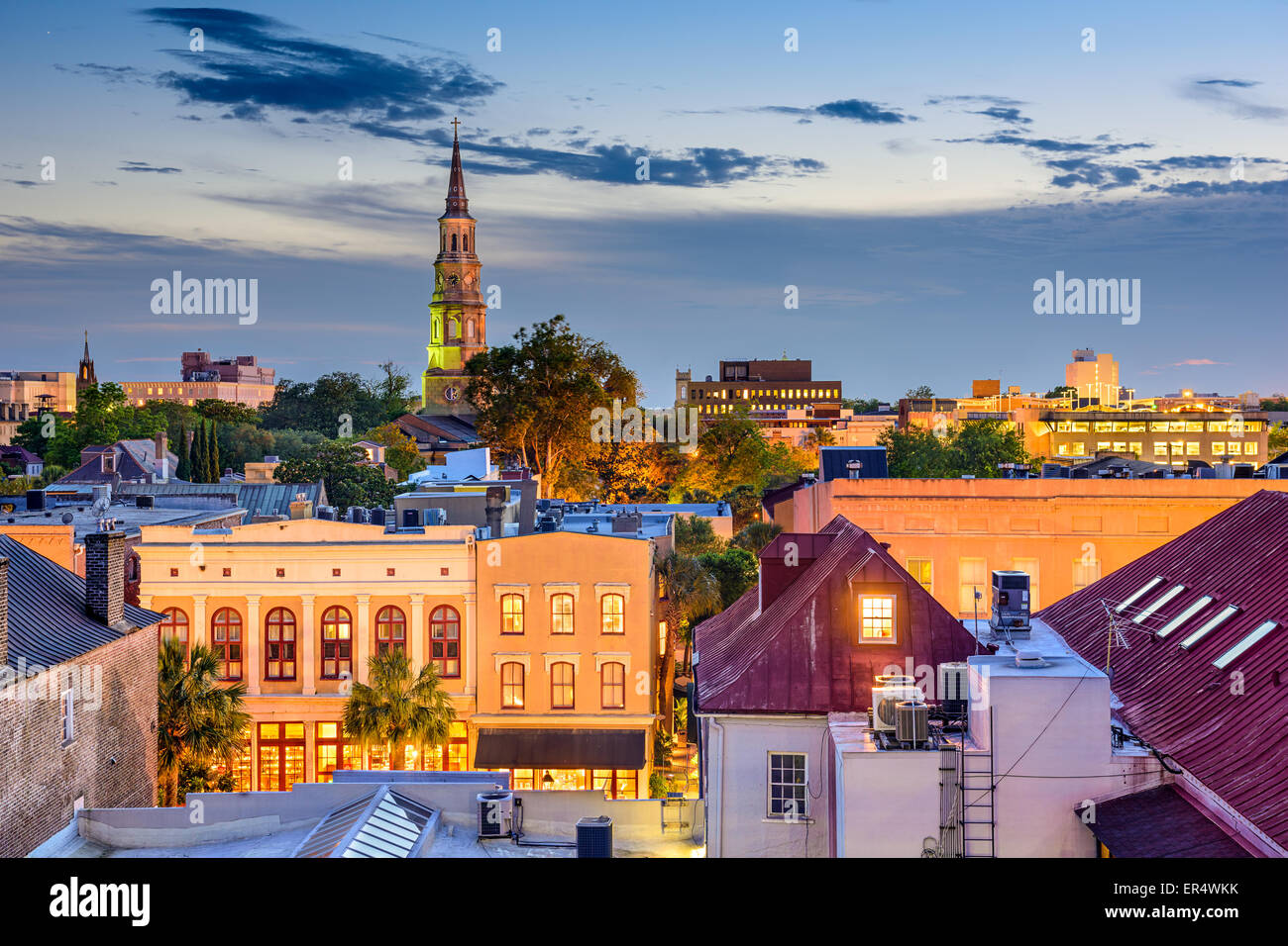 Charleston, Carolina del Sud, Stati Uniti d'America lo skyline della città. Foto Stock