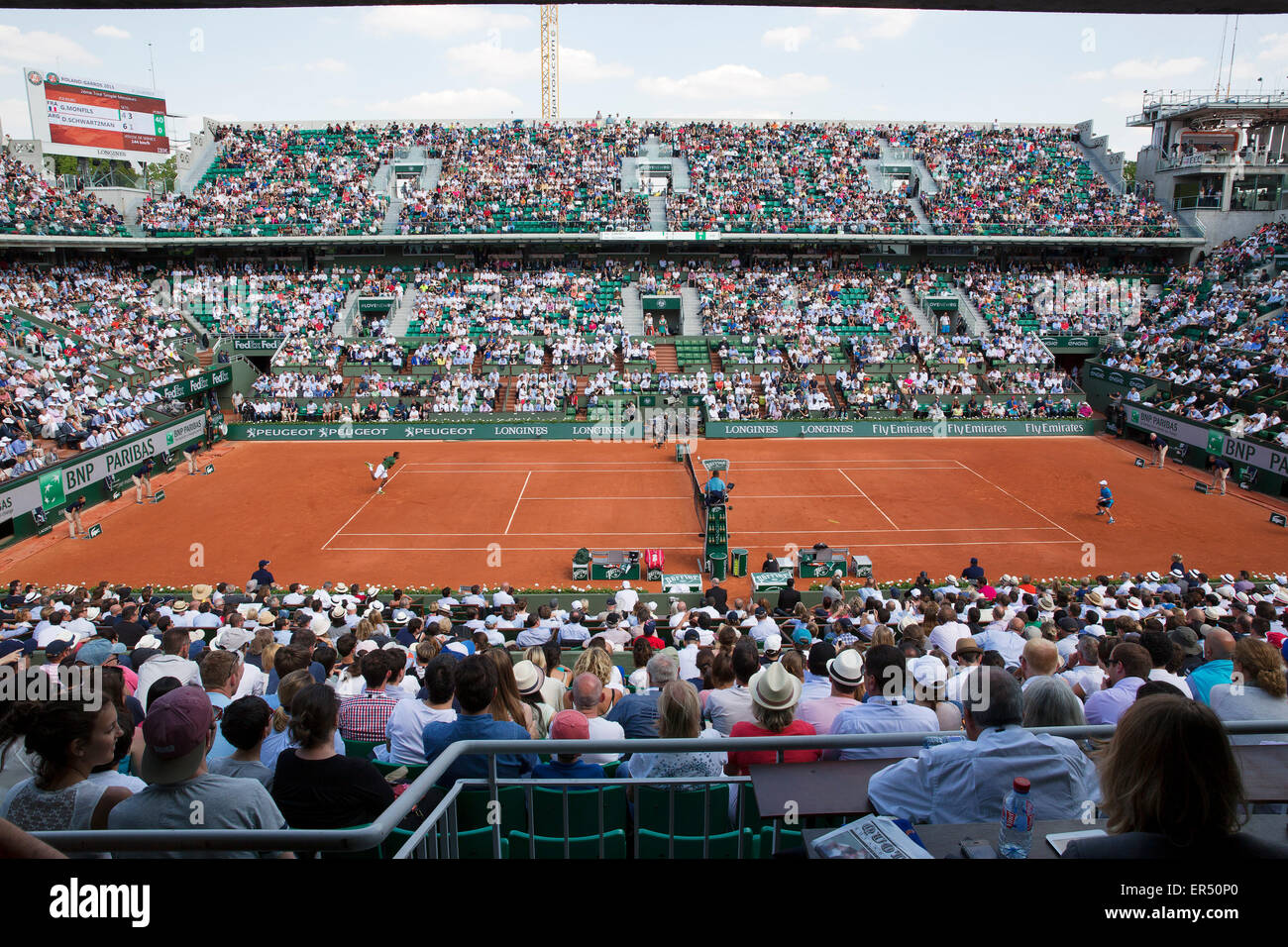 Parigi, Franc. 27 Maggio, 2015. Campo da tennis, Roland Garros, corte Philippe Chatrier foto: Tennisimages/ Credito: Henk Koster/Alamy Live News Foto Stock
