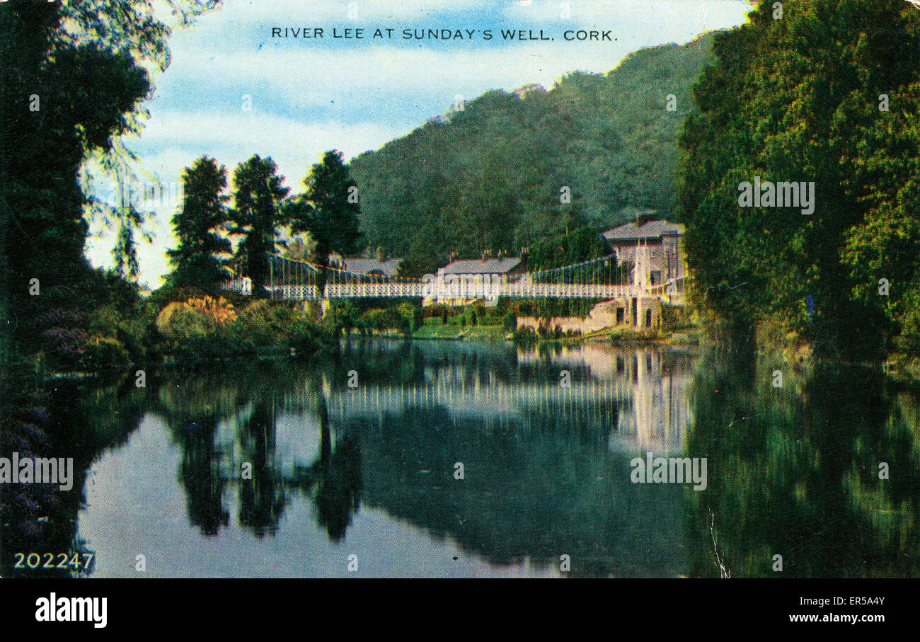 River Lea and Bridge, Sunday's Well, County Cork Foto Stock
