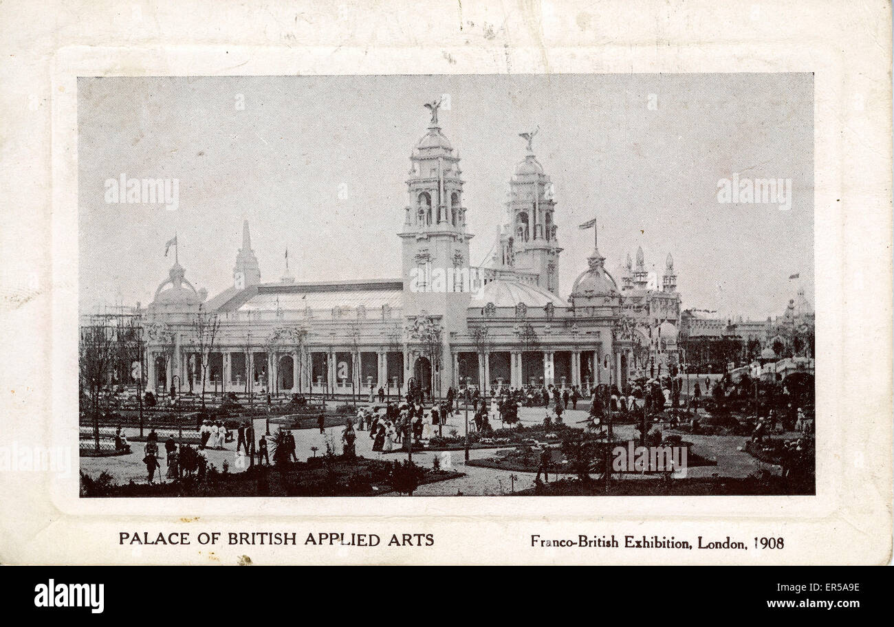 Palazzo del British Arti applicate - Mostra franco-britannique, Città Bianca (come divenne noto in seguito), Londra, Contea di Londra, Inghilterra. 1908 Foto Stock