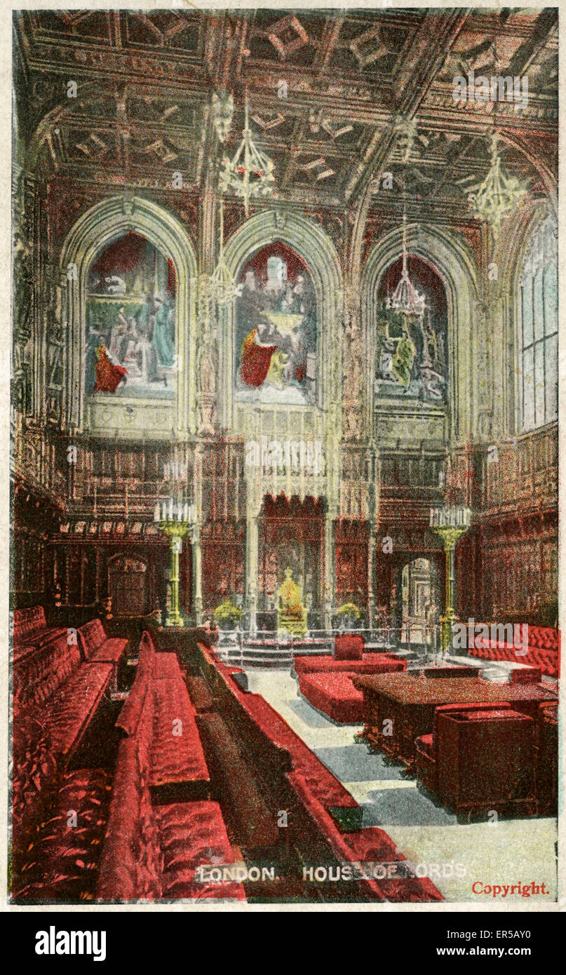 The House of Lords, Westminster, Londra Foto Stock