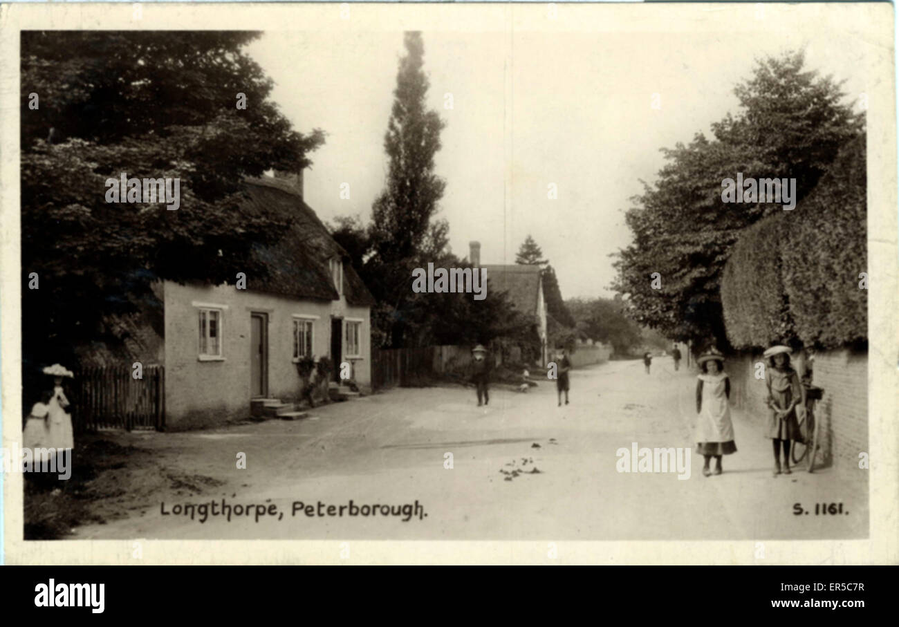 Street Scene, Longthorpe, Cambridgeshire Foto Stock