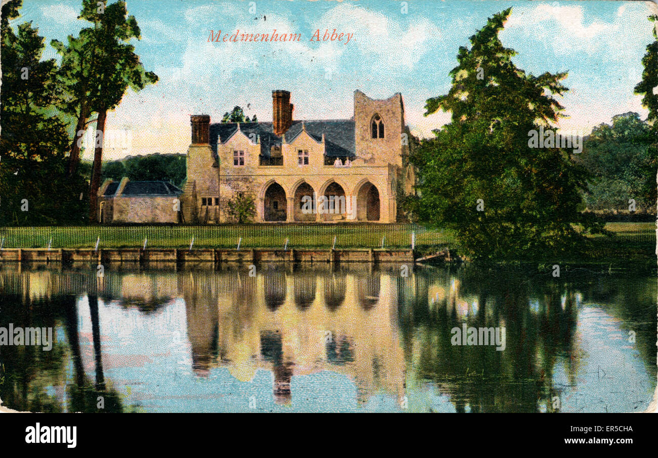 Medmenham Abbey, Medmenham, vicino a Henley-on-Thames, Buckinghamshire, Inghilterra. 1908 Foto Stock