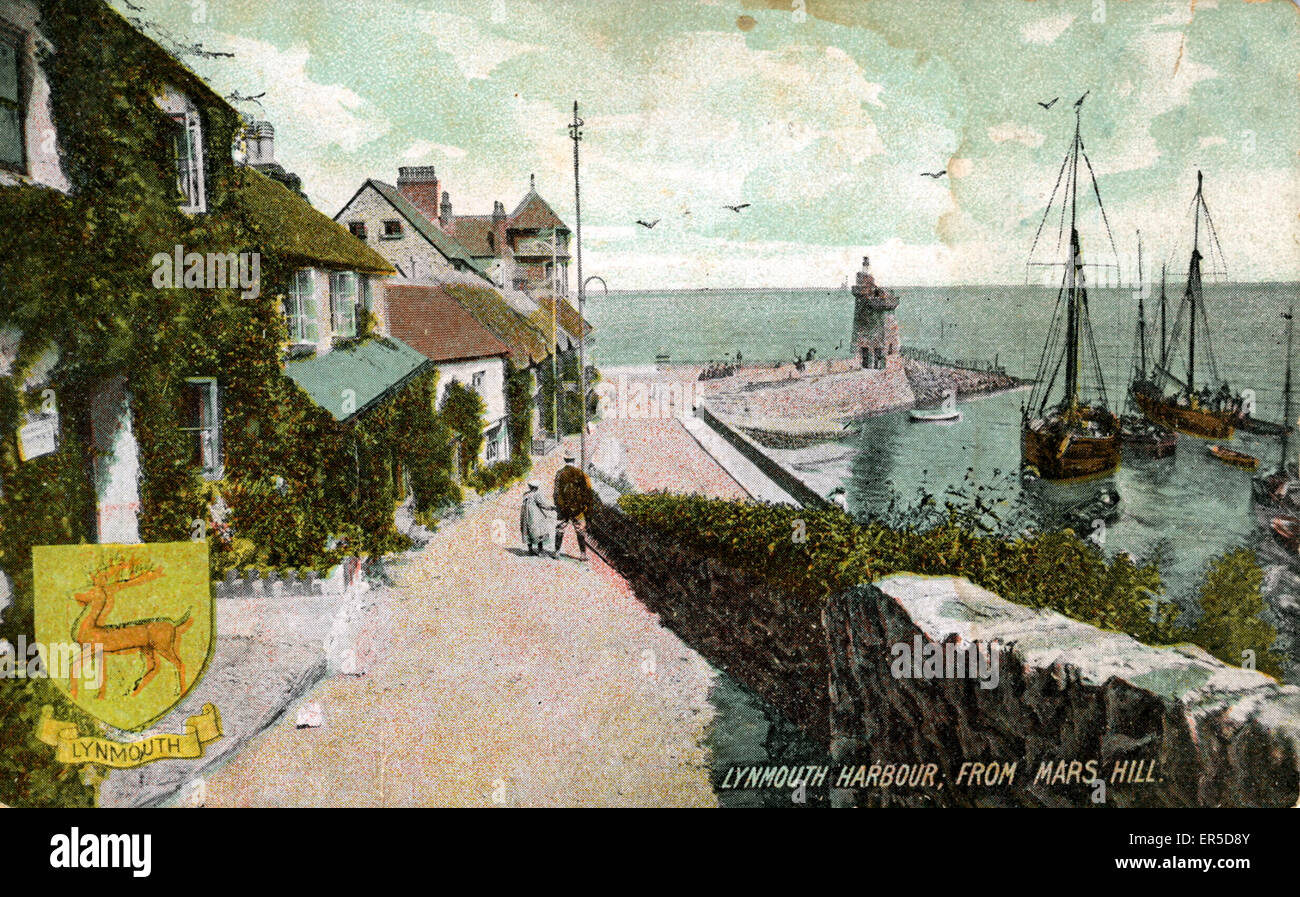 Porto - da Mars Hill, Lynmouth, Devon Foto Stock