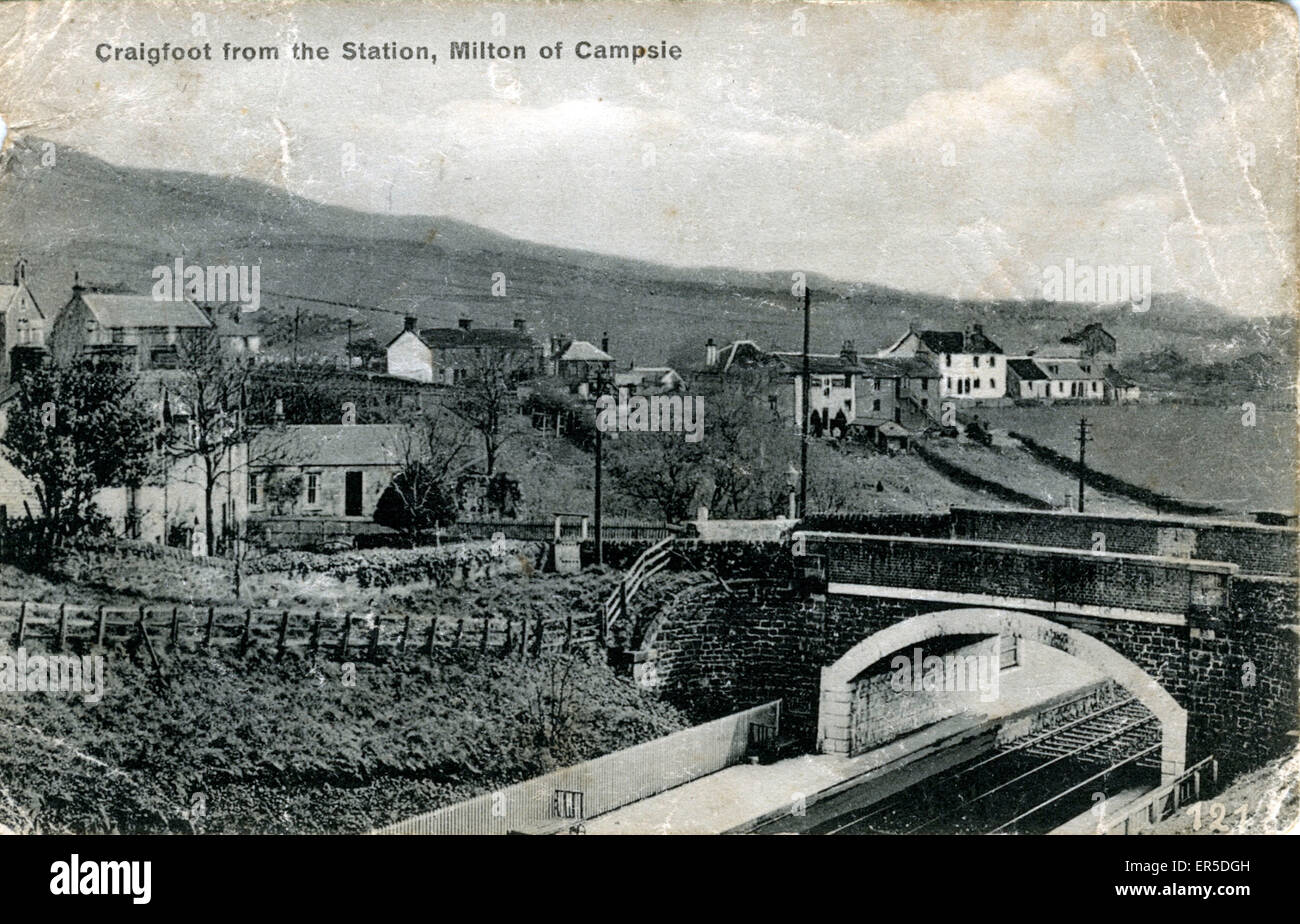 Craigfoot dalla stazione ferroviaria di Edimburgo e Glasgow Foto Stock