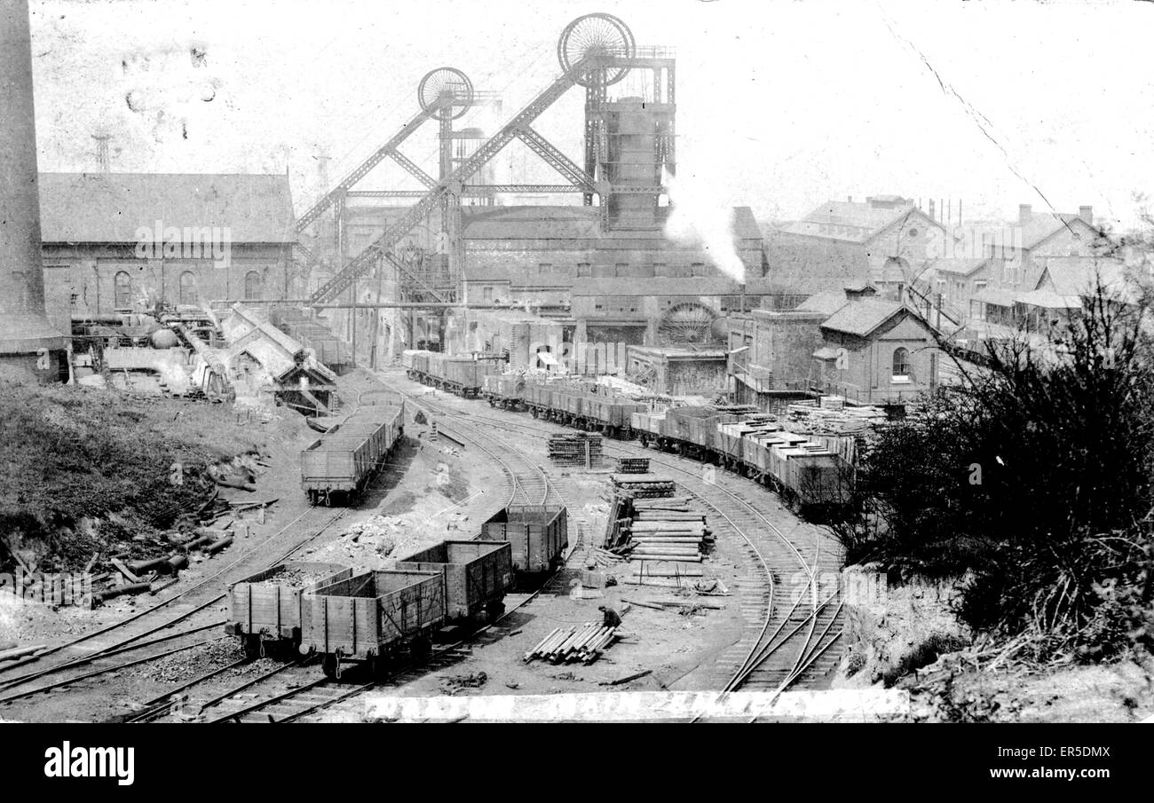 Silverwood Colliery, Dalton, Rotherham, nello Yorkshire, Inghilterra. Parte di Dalton principali bacini Ltd - Mostra Colliery 1910 Ferroviarie Foto Stock