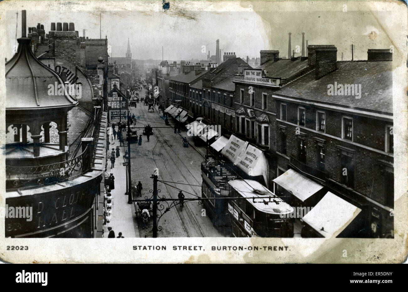 Station Street, Burton on Trent, Staffordshire Foto Stock