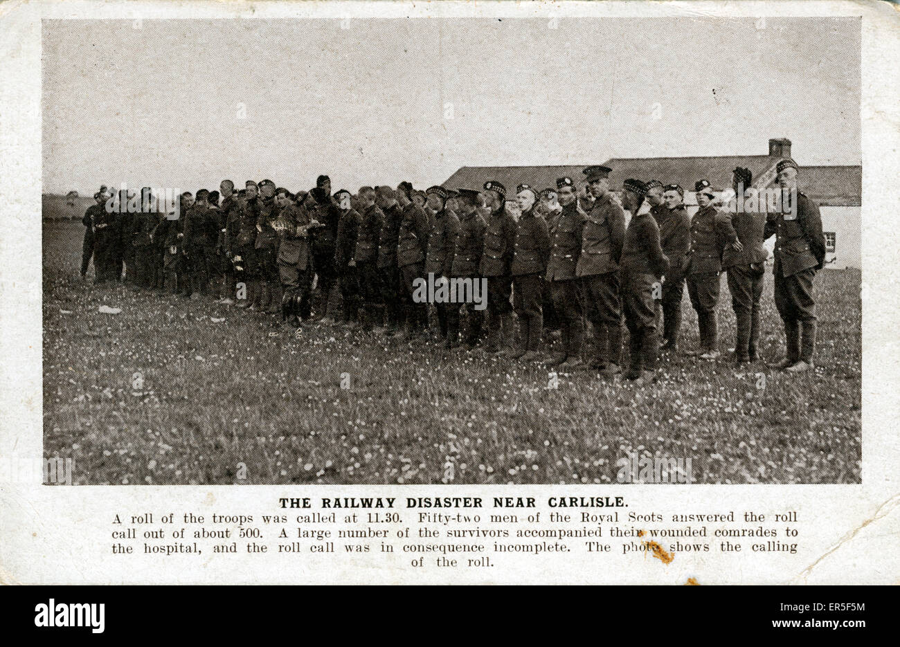 WW1 disastro ferroviario - Ferrovia Caledonica, Quintinshill Foto Stock