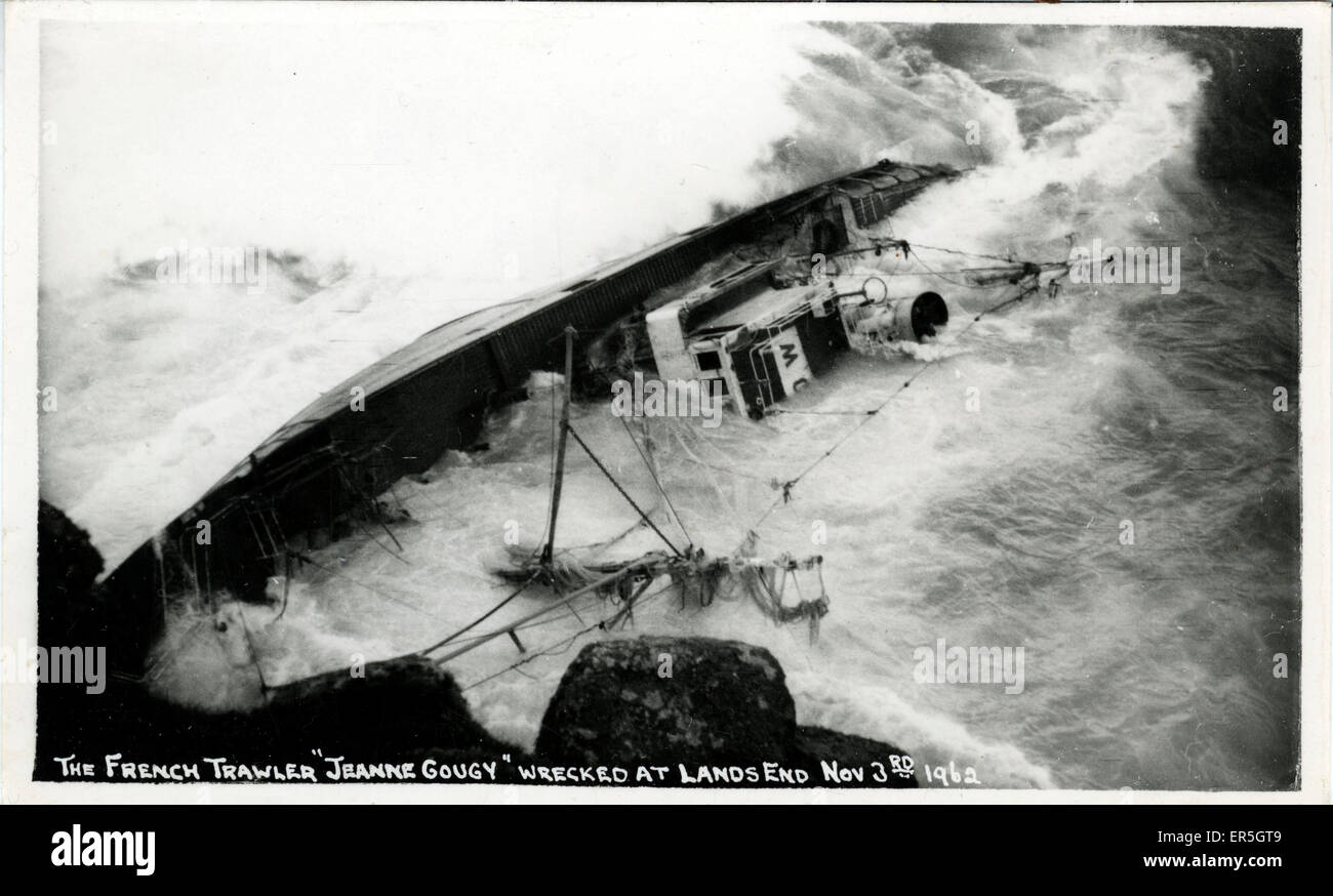Disastro della nave - Wreck del Trawler francese Jeanne Gougy, Terre Foto Stock