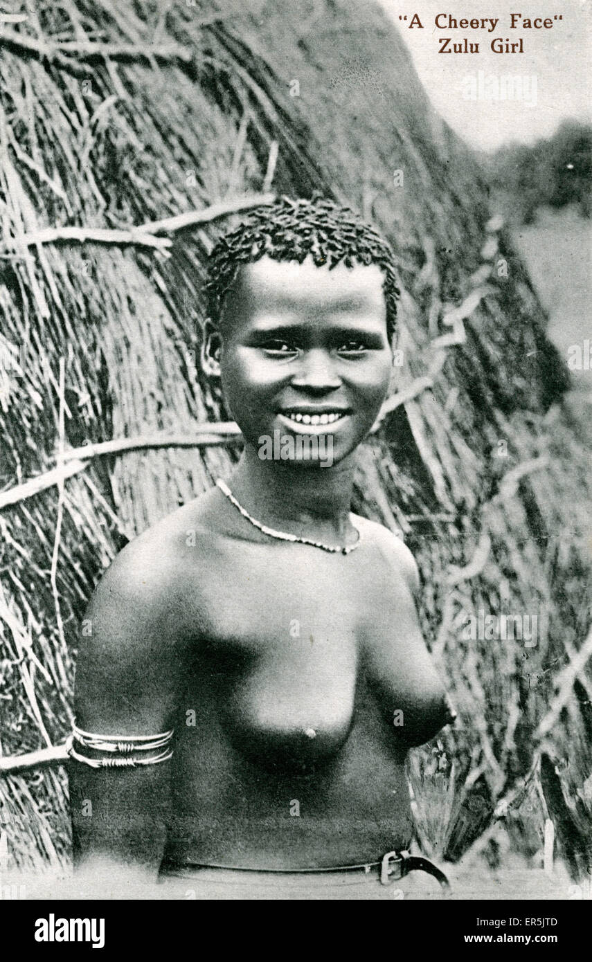 Sud Africa - Native Zulu Girl in abito tradizionale Foto Stock