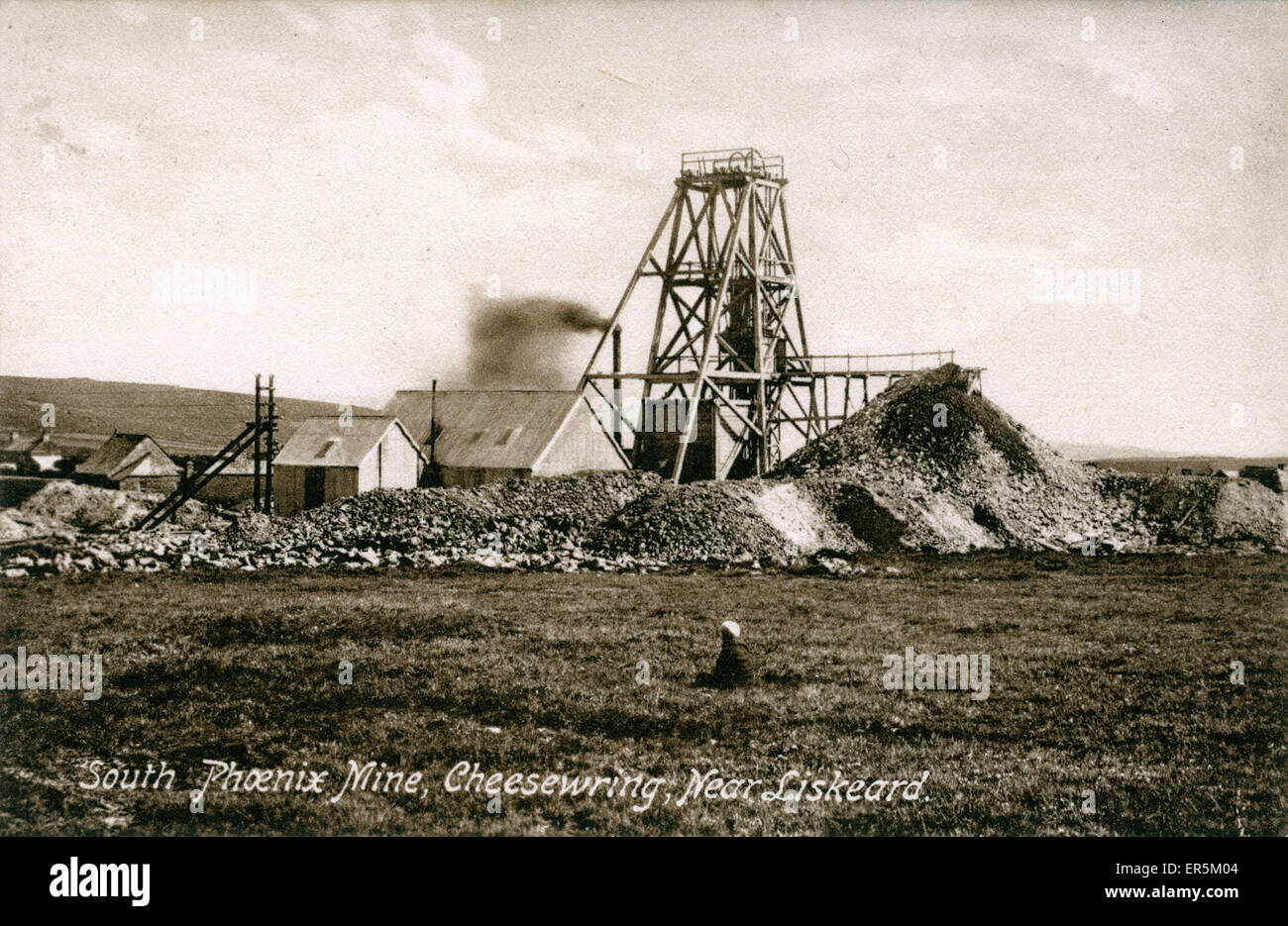 A sud di Phoenix Miniera di stagno, Cheesewring, Liskeard, vicino Darite, Cornwall, Inghilterra. 1930s Foto Stock