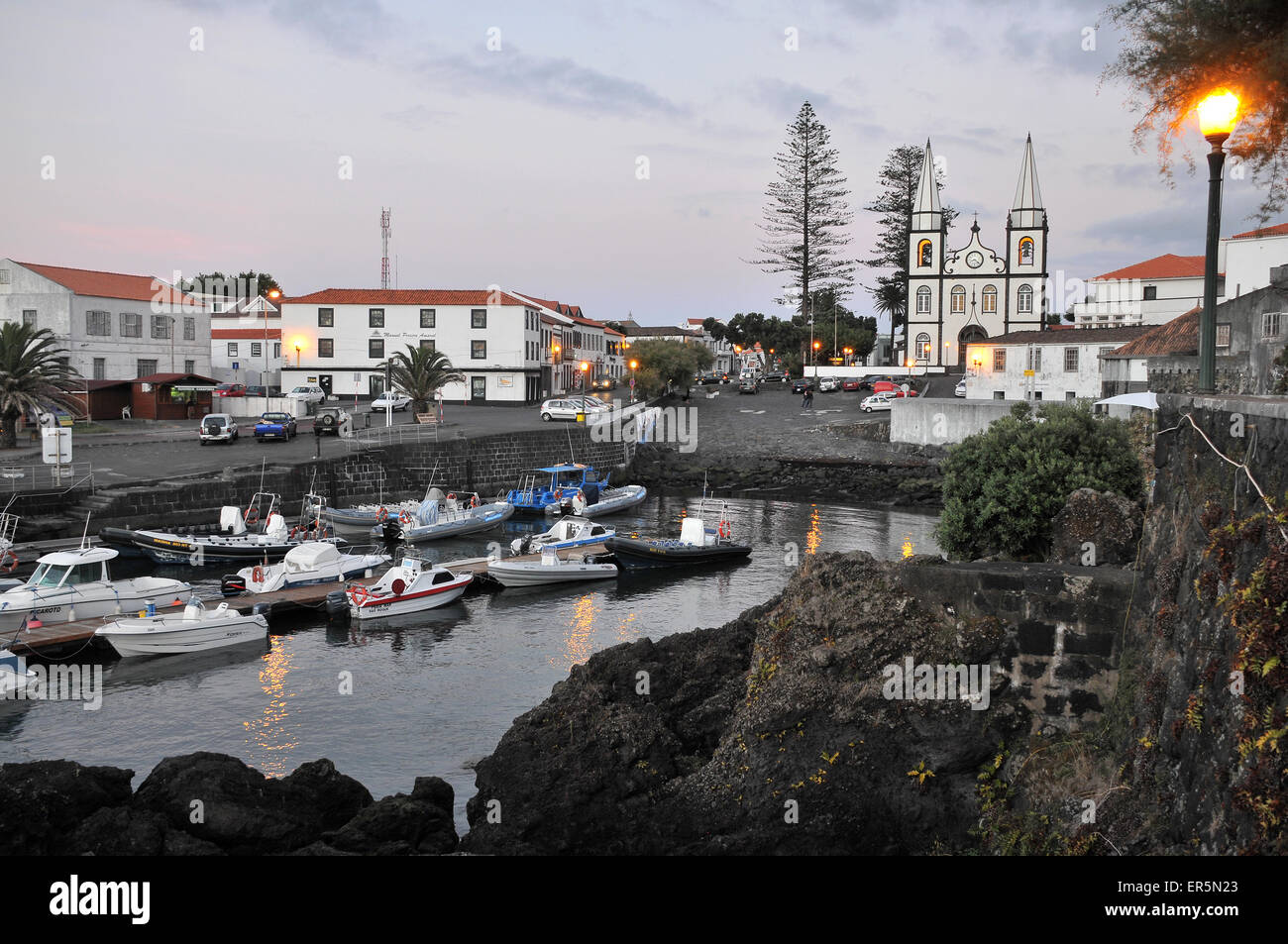 Chiesa di Santa Maria, Madalena, isola di Pico, Azzorre, Portogallo Foto Stock